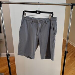 Adidas Gray Flat Front Shorts with Elastic Waistband